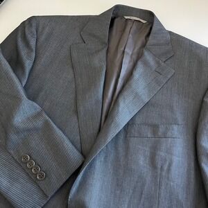 Canali Men's Suit Jacket Gray Stripe‎ Made in Italy Wool EUR 52R US 42R